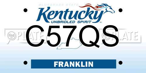 C57QS Kentucky License Plate