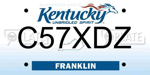 C57XDZ Kentucky License Plate