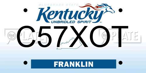C57XOT Kentucky License Plate