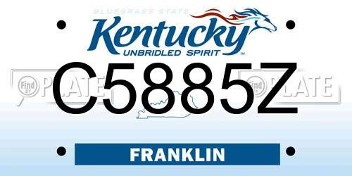 C5885Z Kentucky License Plate