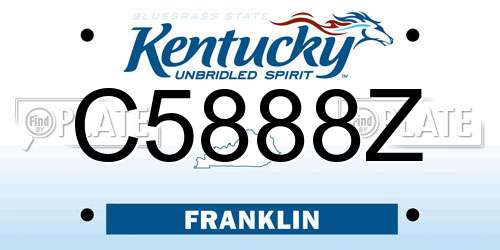 C5888Z Kentucky License Plate