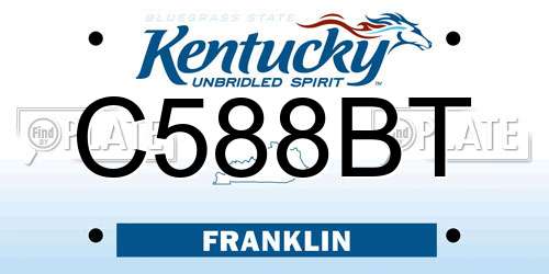 C588BT Kentucky License Plate
