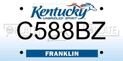C588BZ Kentucky License Plate