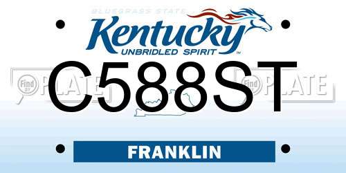 C588ST Kentucky License Plate