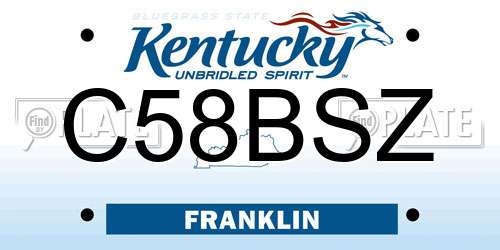 C58BSZ Kentucky License Plate