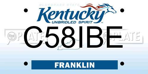 C58IBE Kentucky License Plate