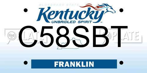 C58SBT Kentucky License Plate