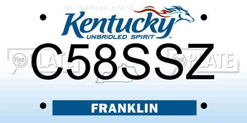 C58SSZ Kentucky License Plate