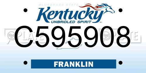 C595908 Kentucky License Plate
