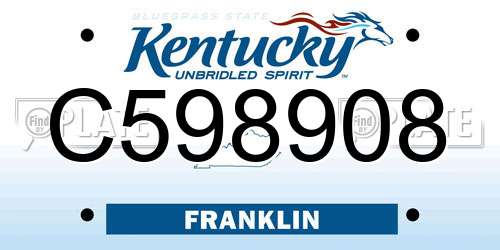 C598908 Kentucky License Plate