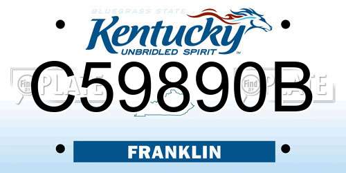 C59890B Kentucky License Plate
