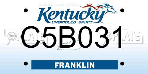 C5B031 Kentucky License Plate