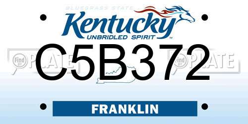 C5B372 Kentucky License Plate