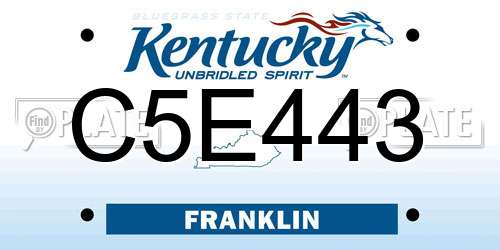 C5E443 Kentucky License Plate