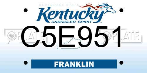 C5E951 Kentucky License Plate