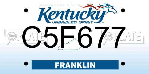 C5F677 Kentucky License Plate