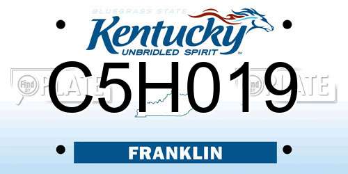 C5H019 Kentucky License Plate