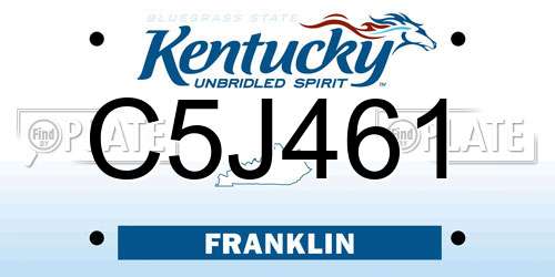 C5J461 Kentucky License Plate