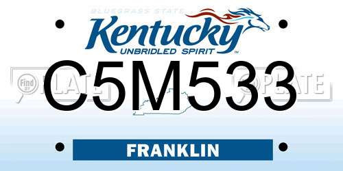 C5M533 Kentucky License Plate