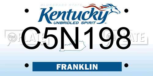 C5N198 Kentucky License Plate