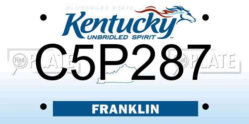 C5P287 Kentucky License Plate