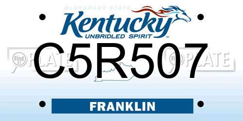 C5R507 Kentucky License Plate