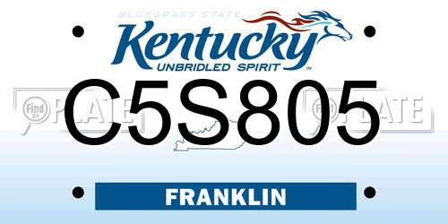 C5S805 Kentucky License Plate