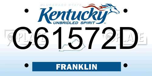 C61572D Kentucky License Plate