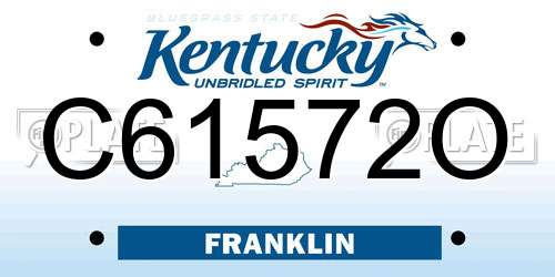 C61572O Kentucky License Plate