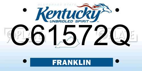 C61572Q Kentucky License Plate