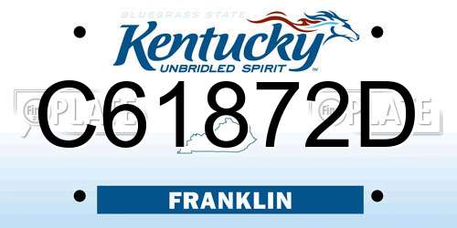 C61872D Kentucky License Plate