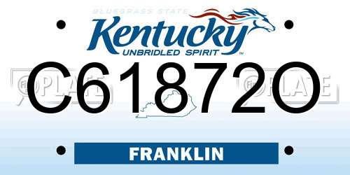 C61872O Kentucky License Plate
