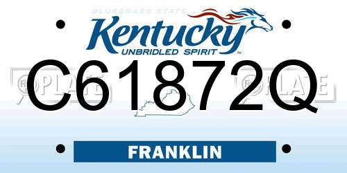 C61872Q Kentucky License Plate