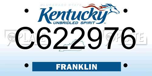 C622976 Kentucky License Plate