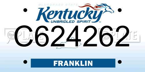 C624262 Kentucky License Plate