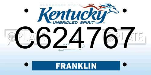 C624767 Kentucky License Plate