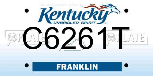 C6261T Kentucky License Plate