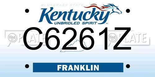 C6261Z Kentucky License Plate