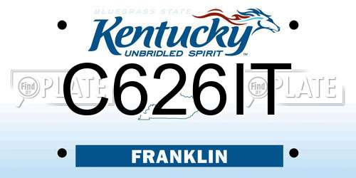 C626IT Kentucky License Plate