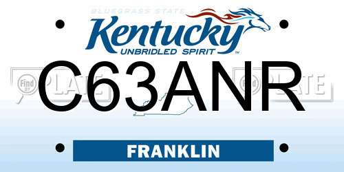 C63ANR Kentucky License Plate