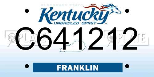 C641212 Kentucky License Plate