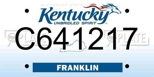 C641217 Kentucky License Plate