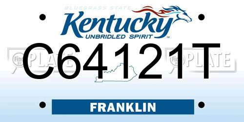C64121T Kentucky License Plate