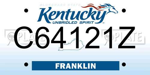 C64121Z Kentucky License Plate