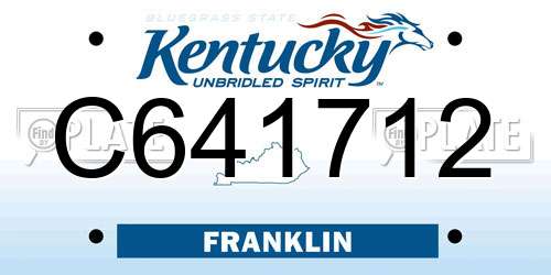 C641712 Kentucky License Plate