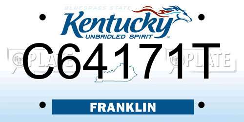 C64171T Kentucky License Plate