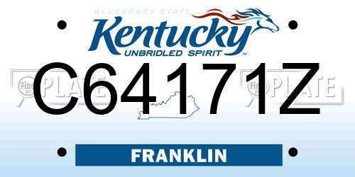 C64171Z Kentucky License Plate