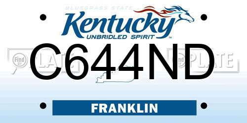 C644ND Kentucky License Plate
