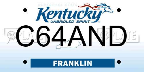 C64AND Kentucky License Plate