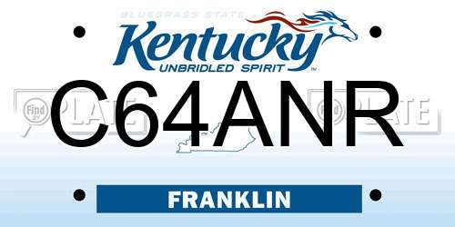 C64ANR Kentucky License Plate